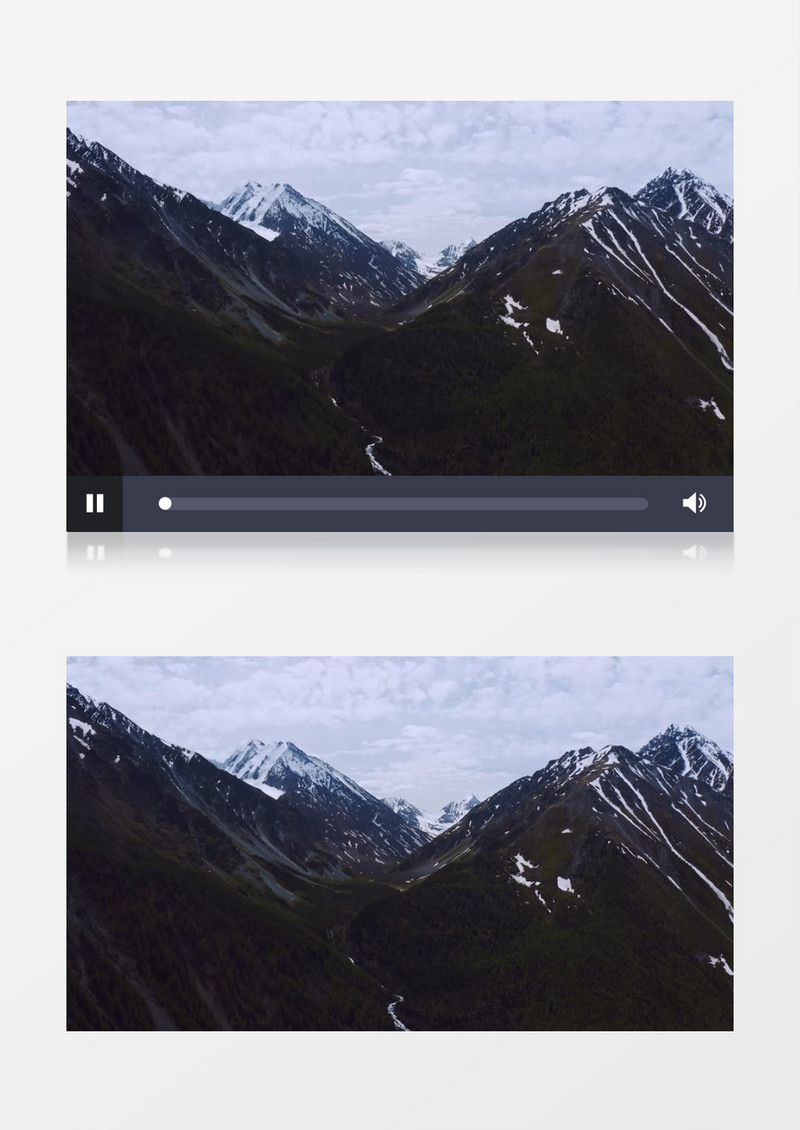实拍远处高山上堆积的白雪实拍视频素材
