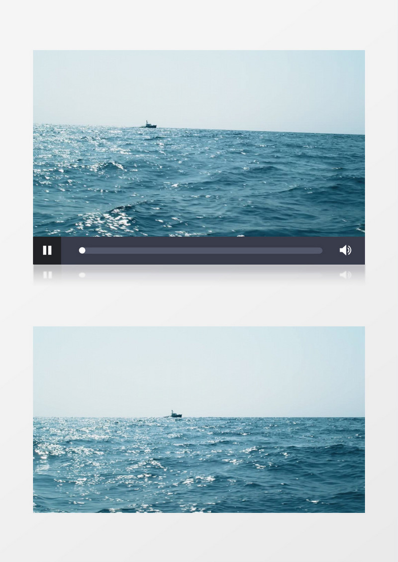 不平静的海面上飘动着一艘游船实拍视频素材