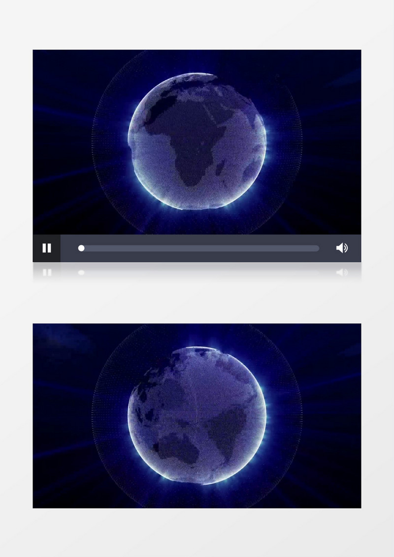 蓝色旋转的粒子地球模型背景视频素材