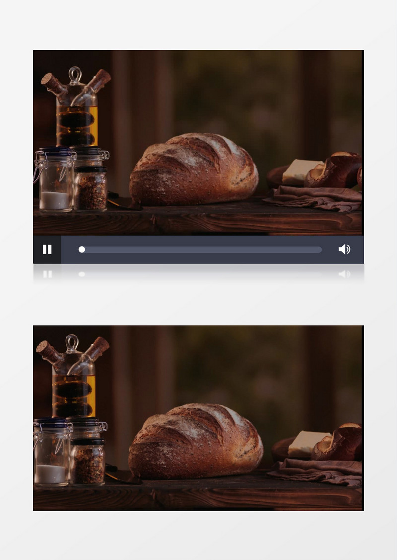 烤制完成的面包展示实拍视频素材