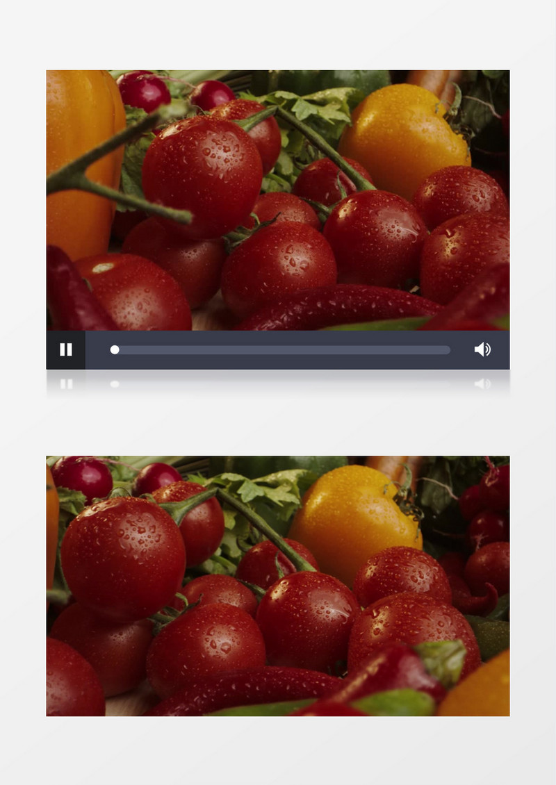 清洗干净的西红柿和蔬果实拍视频素材