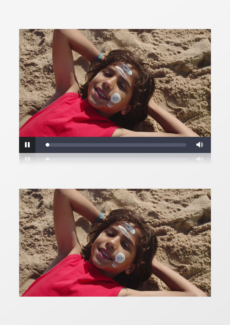 女孩躺在沙滩上看天空实拍视频素材