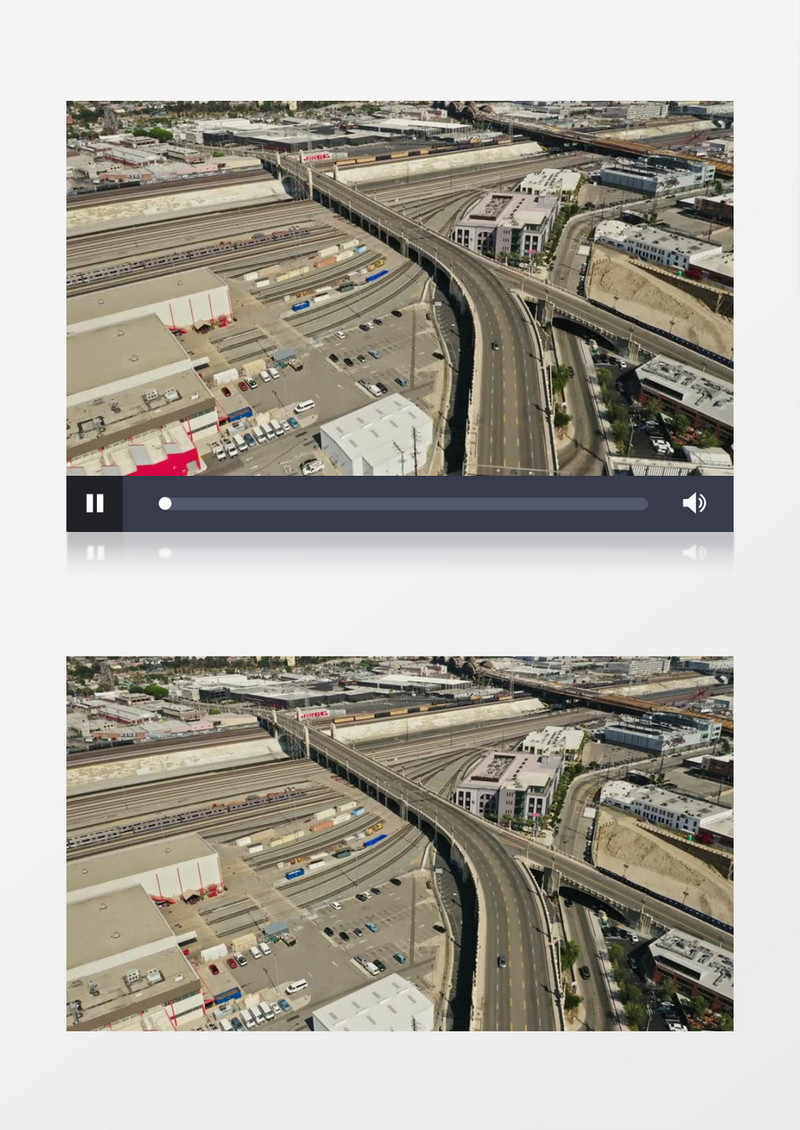 实拍立交桥下的轨道交通实拍视频素材