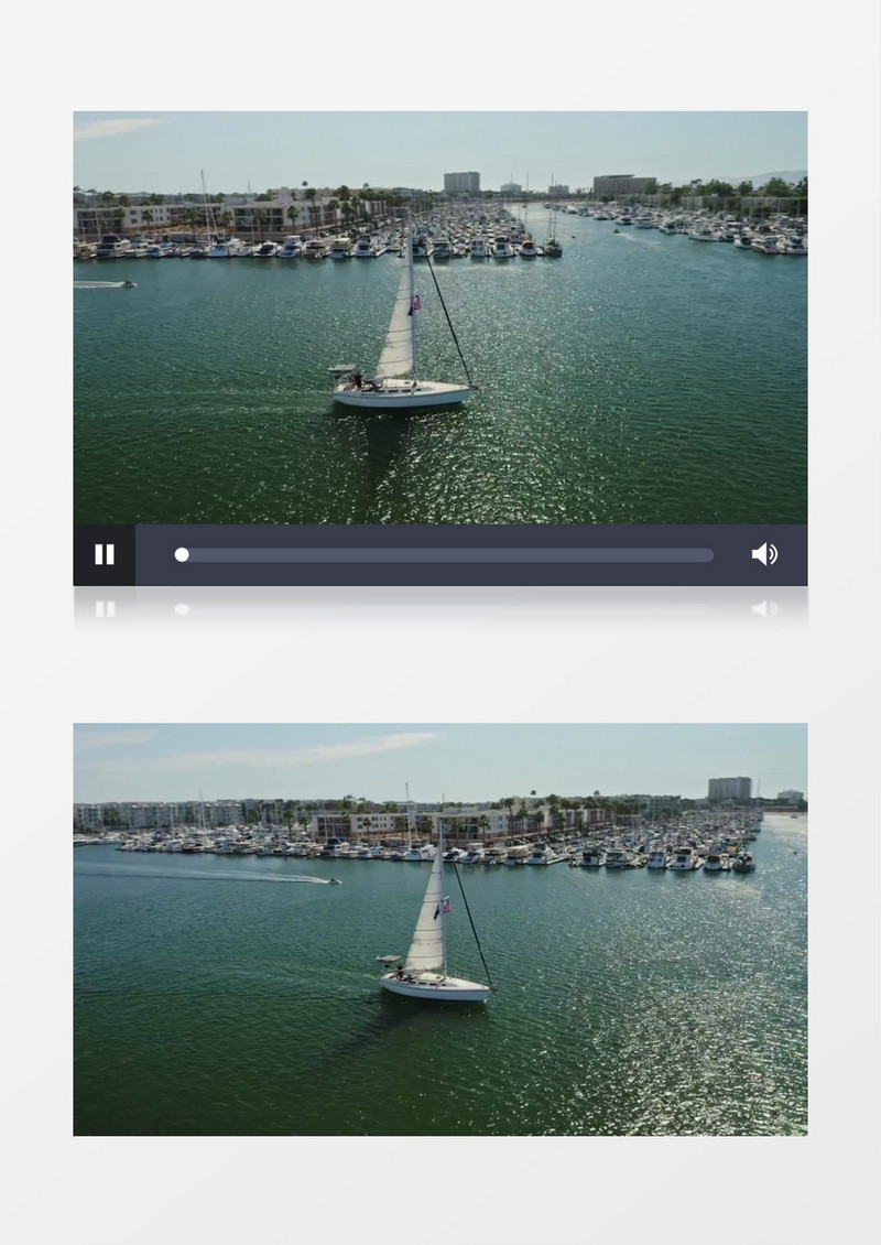实拍在海边行驶的帆船实拍视频素材