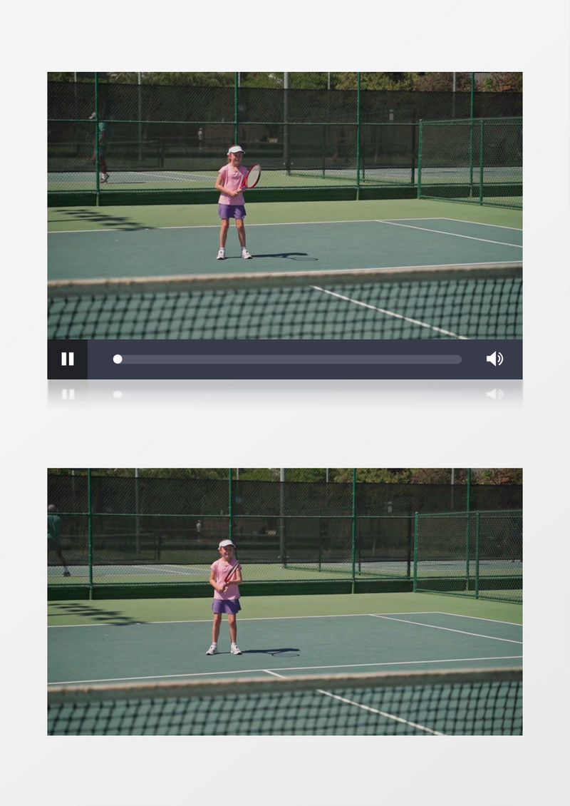 小女孩在打网球实拍视频素材