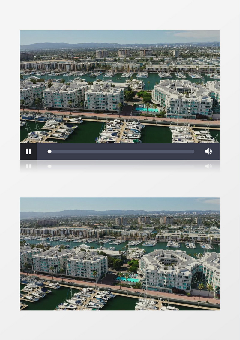 海边小镇的建筑景观实拍视频素材