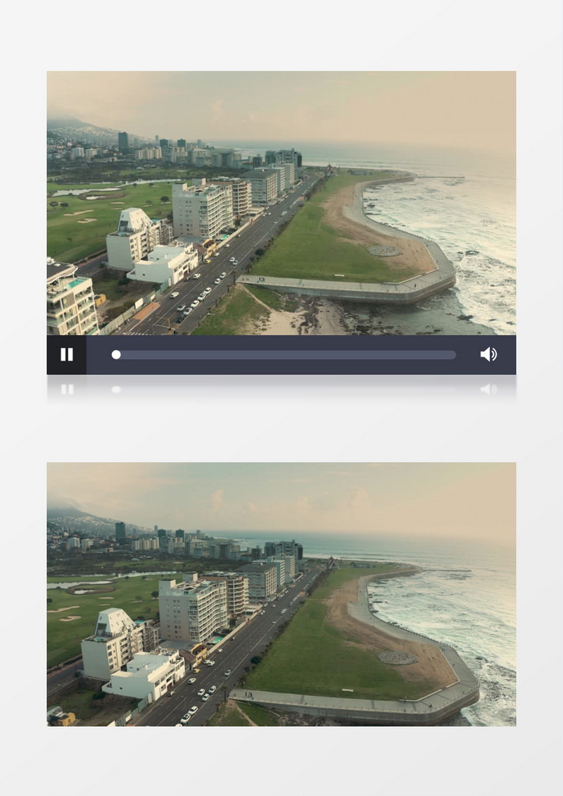 海边道路交通和城市景观实拍视频素材