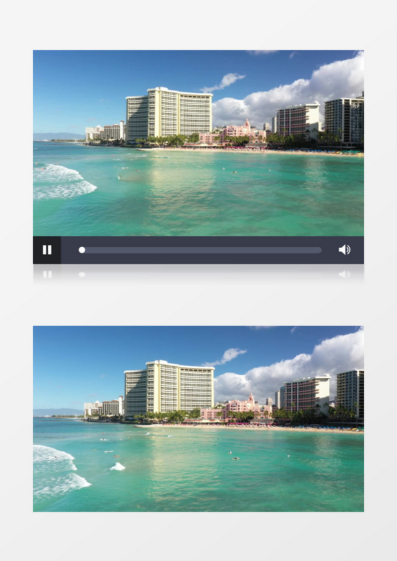 实拍海边的城市建筑实拍视频素材