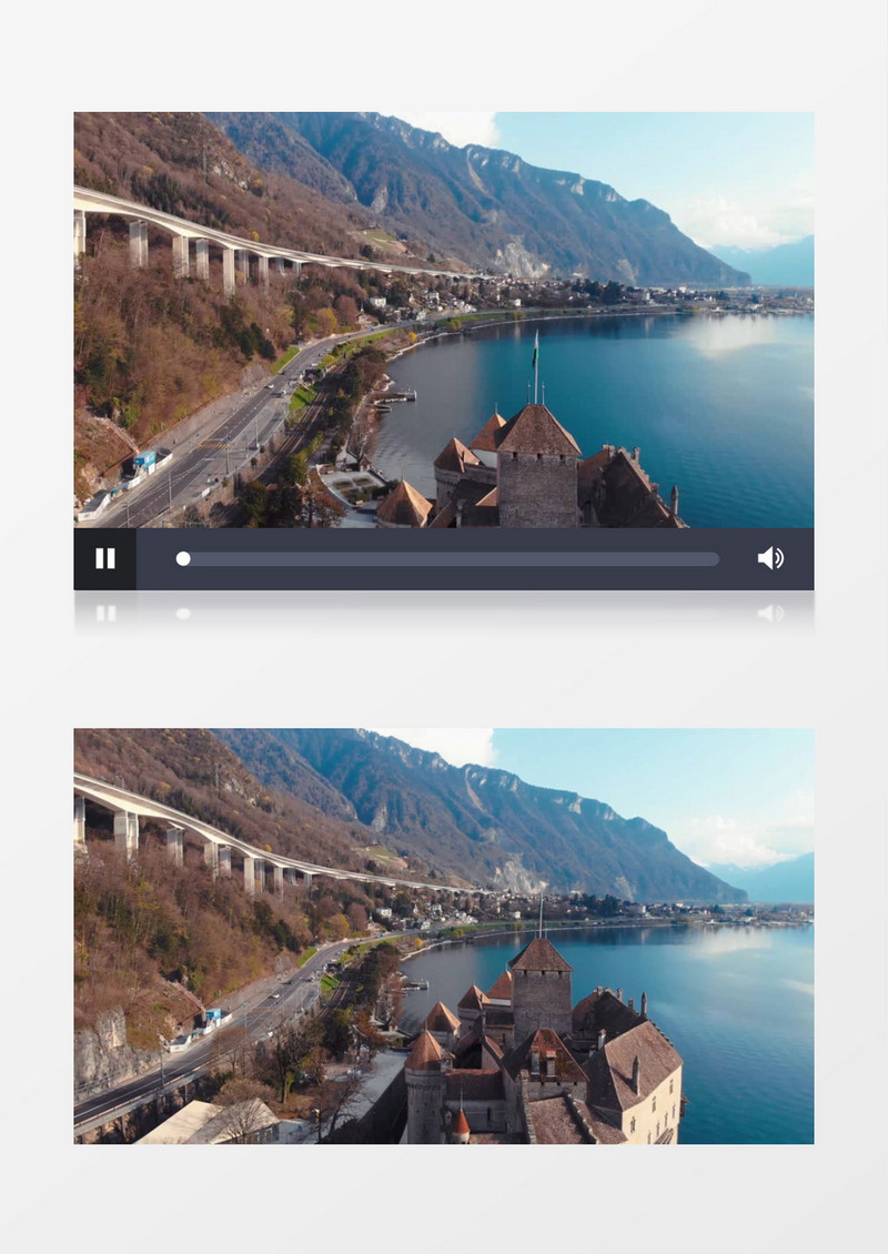 沿海的道路交通和周边景色实拍视频素材