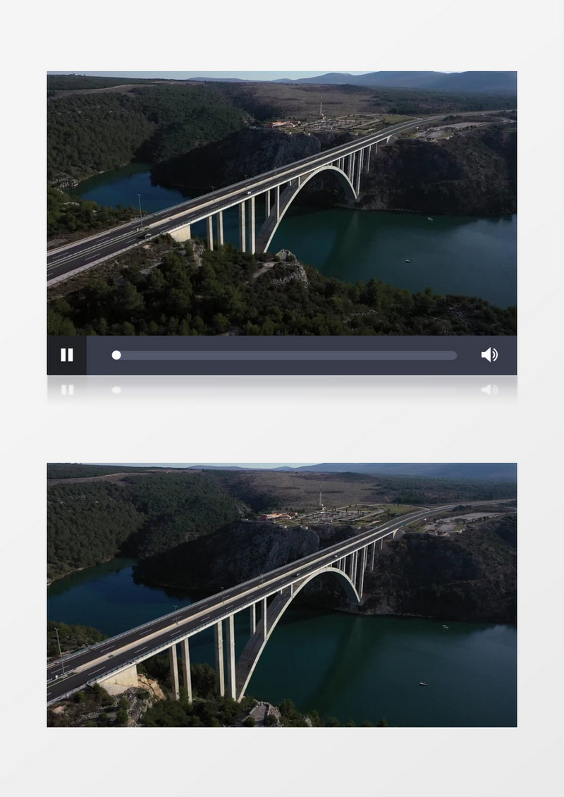 连接两座大山的桥梁实拍视频素材