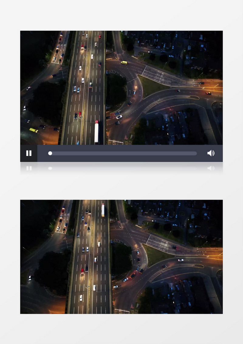 实拍夜晚高架桥的道路交通实拍视频素材