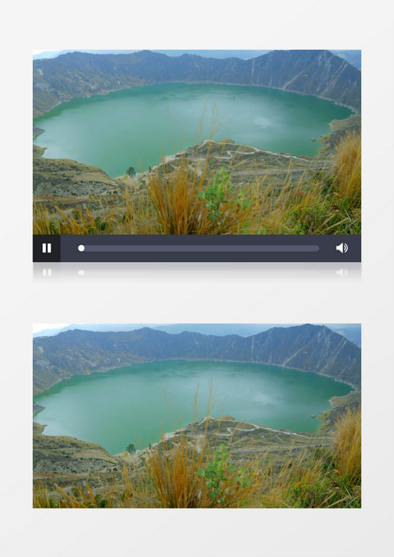 被山川环绕的湖泊水实拍视频素材