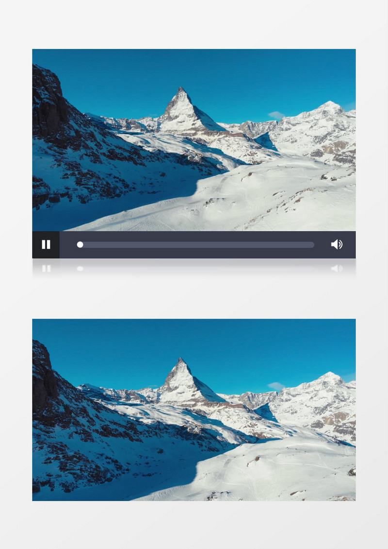 被冰雪覆盖的山川景象实拍视频素材