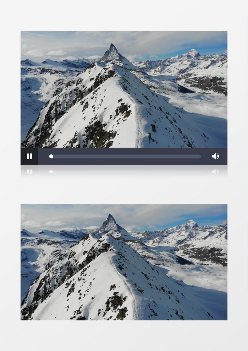 实拍被雪覆盖的山川实拍视频素材