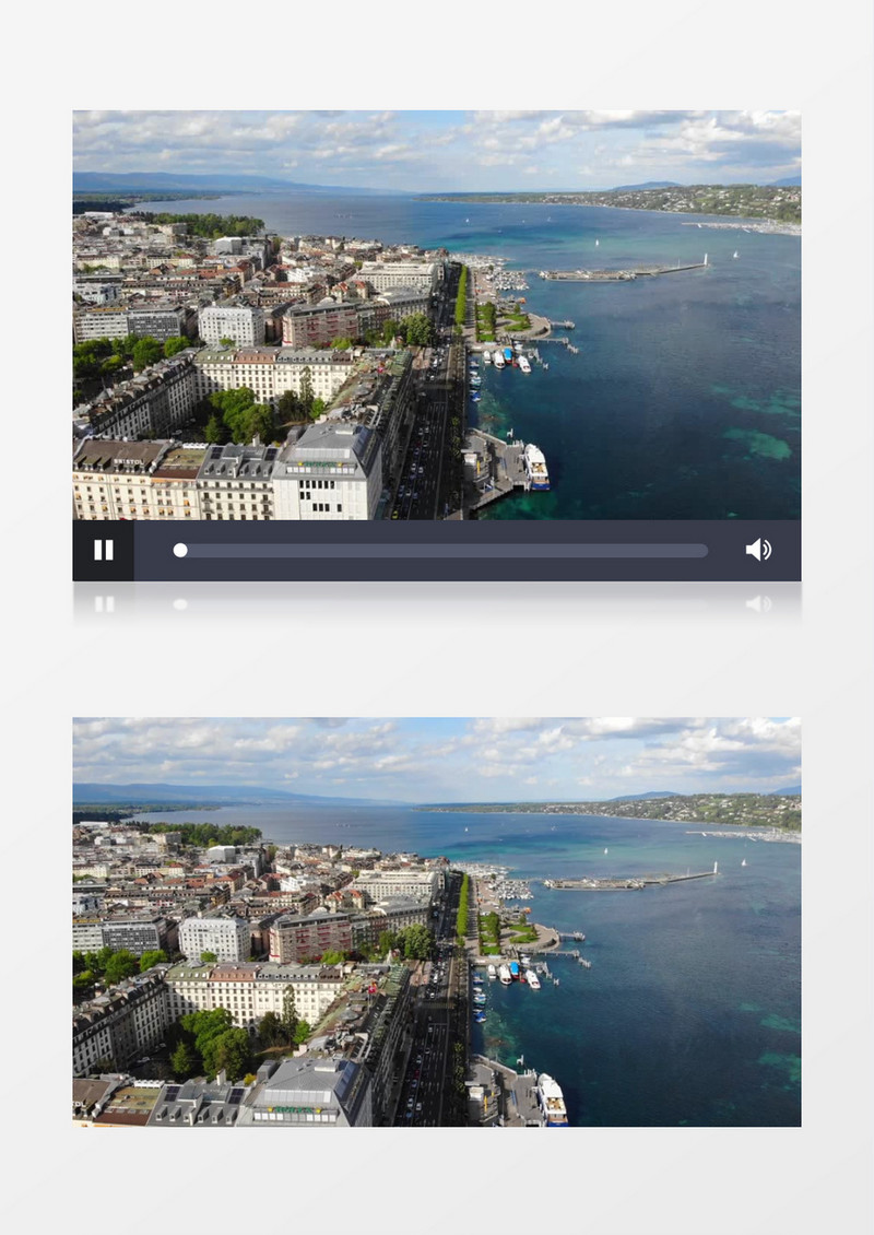 海边小镇的景象和码头实拍视频素材