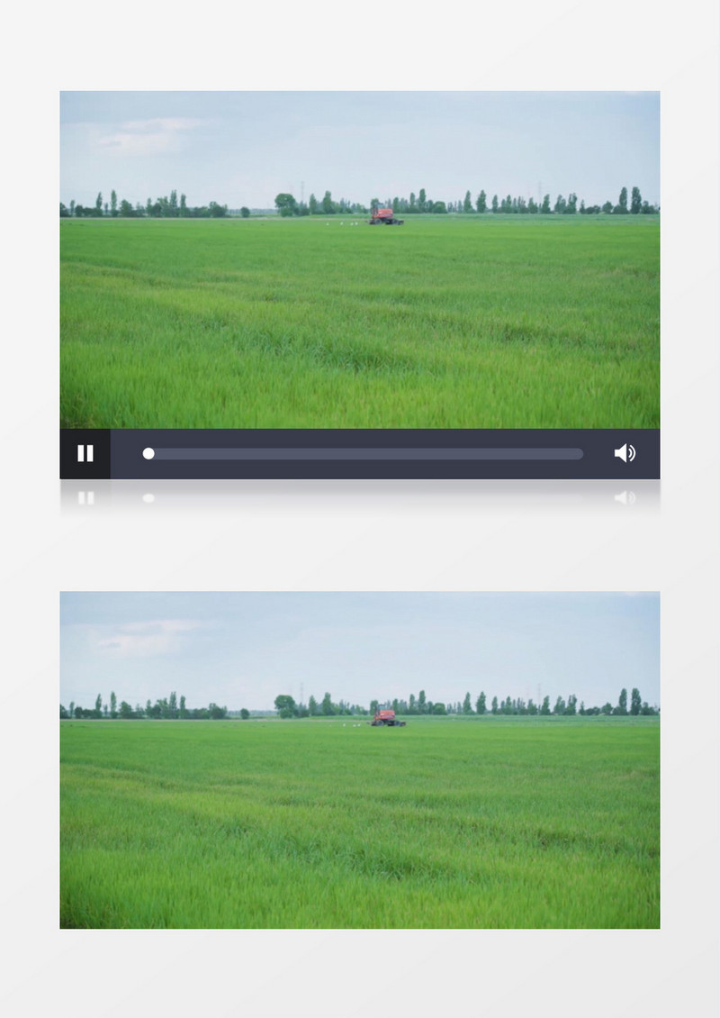 农耕机在田地里劳作实拍视频素材