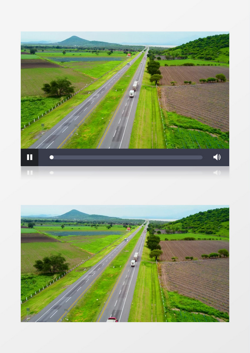 郊区嫩绿的景象和道路交通实拍视频素材