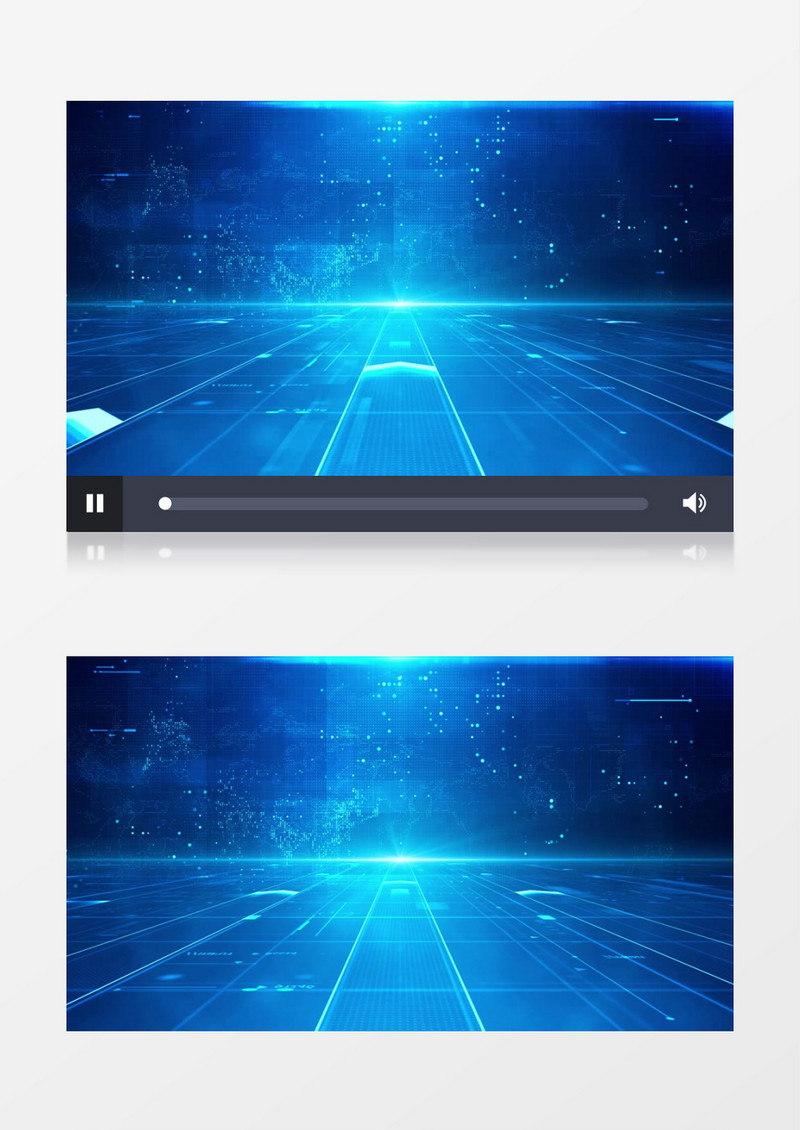 蓝色粒子创意科技背景视频素材有音乐