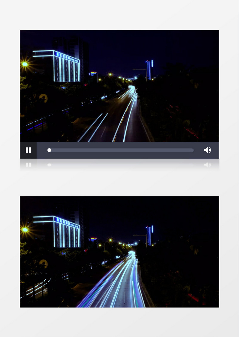 延时拍摄夜晚车辆的灯光实拍视频素材