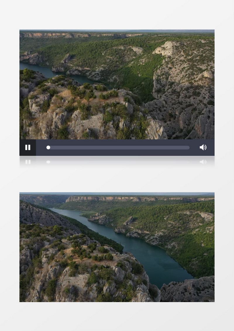 实拍巍峨的大山和两山之间的大河实拍视频素材