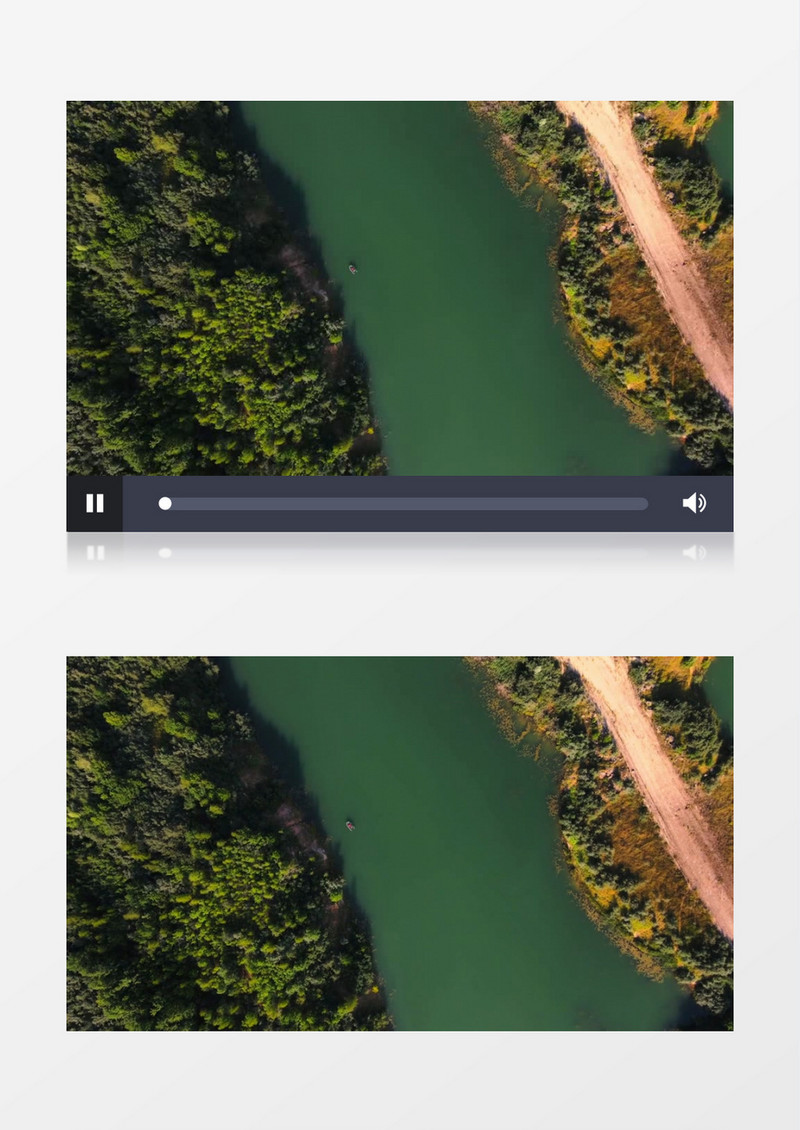 实拍大河实景和两侧岸边的景象实拍视频素材