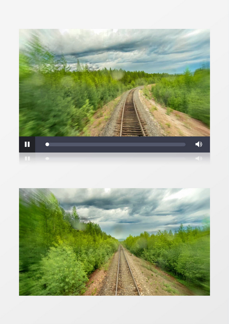 延时拍摄火车行驶过路线两侧的风景实拍视频素材