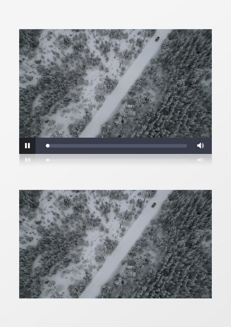 汽车缓缓行驶在被雪覆盖的道路上实拍视频素材