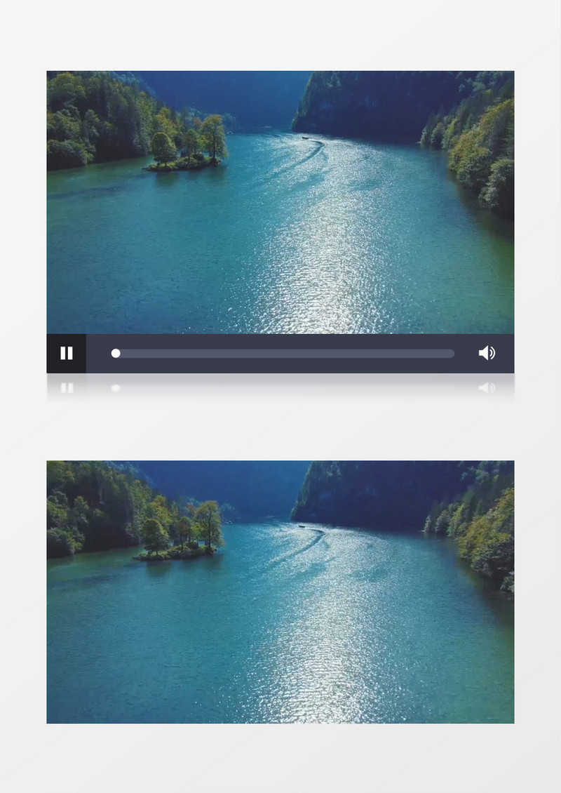 波光粼粼的河水和两侧的山川实拍视频素材