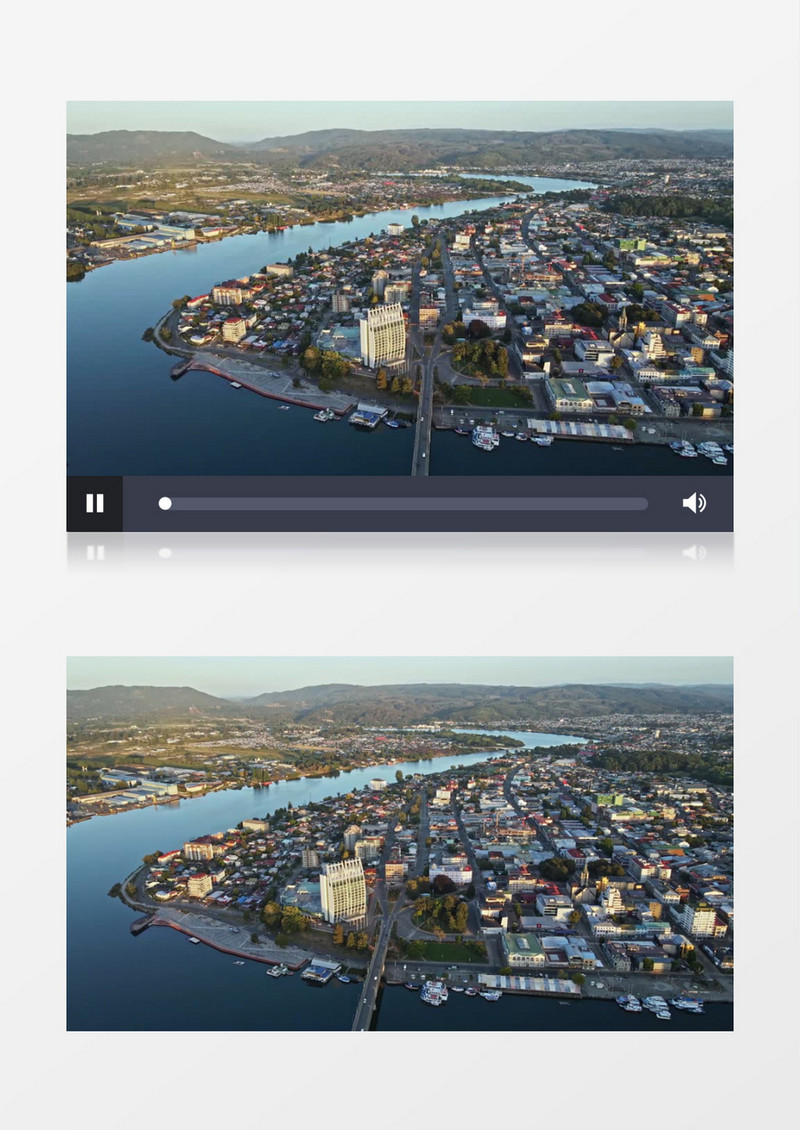 实拍沿海城市景观实拍视频素材