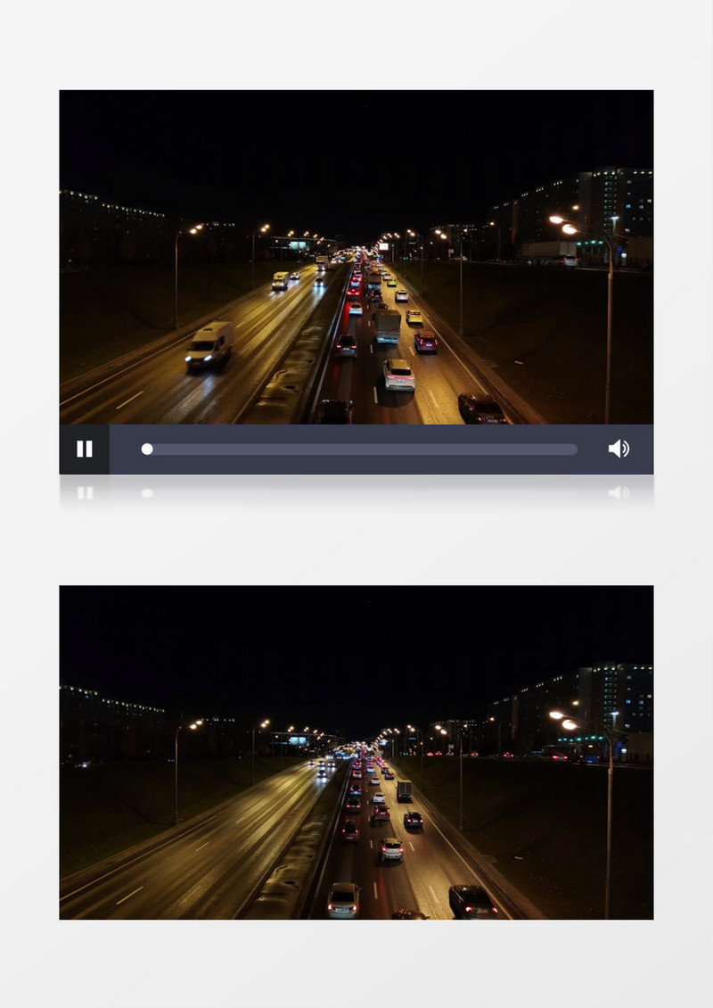 延时拍摄夜晚城市道路车流实拍视频素材