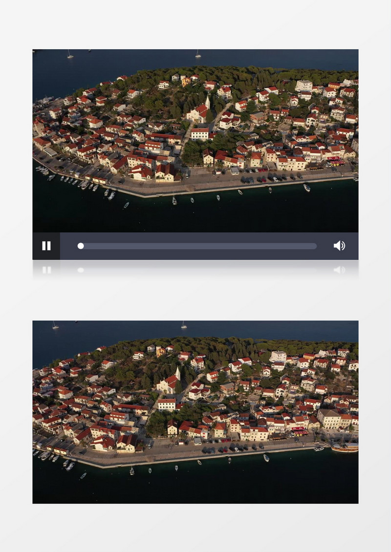 实拍海边小岛上的建筑景观实拍视频素材