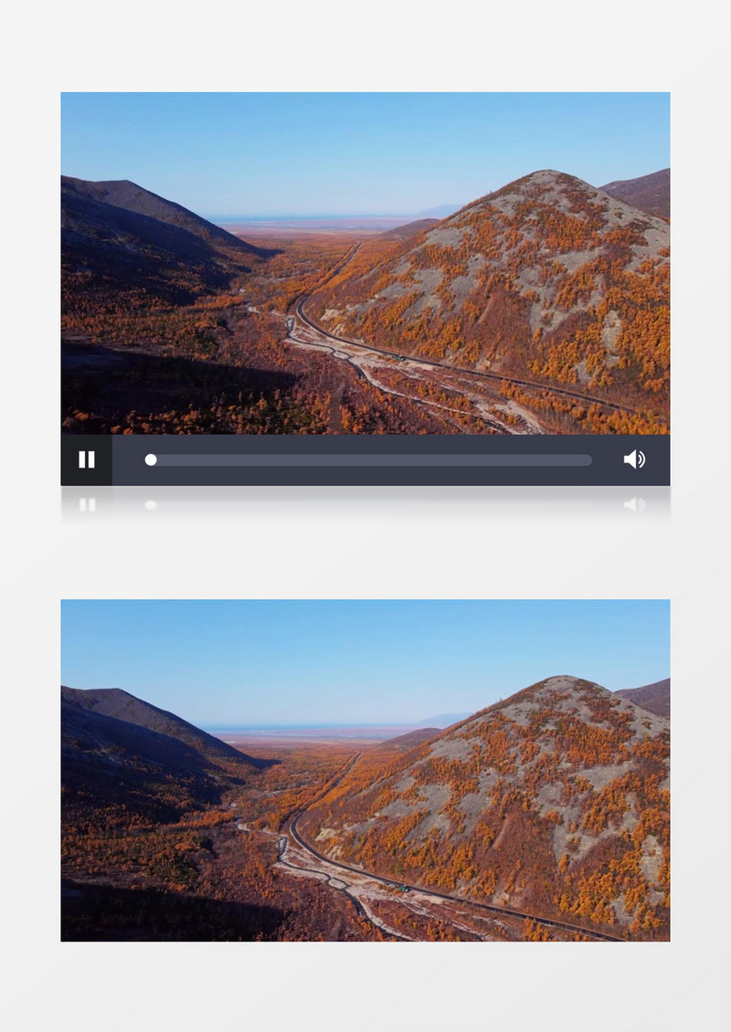航拍大地上的植被在秋季变红实拍视频素材