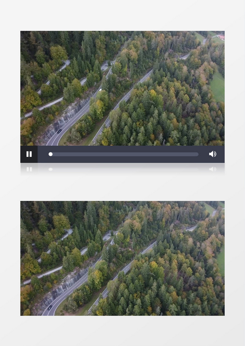 树林从中的盘山公路景象实拍视频素材