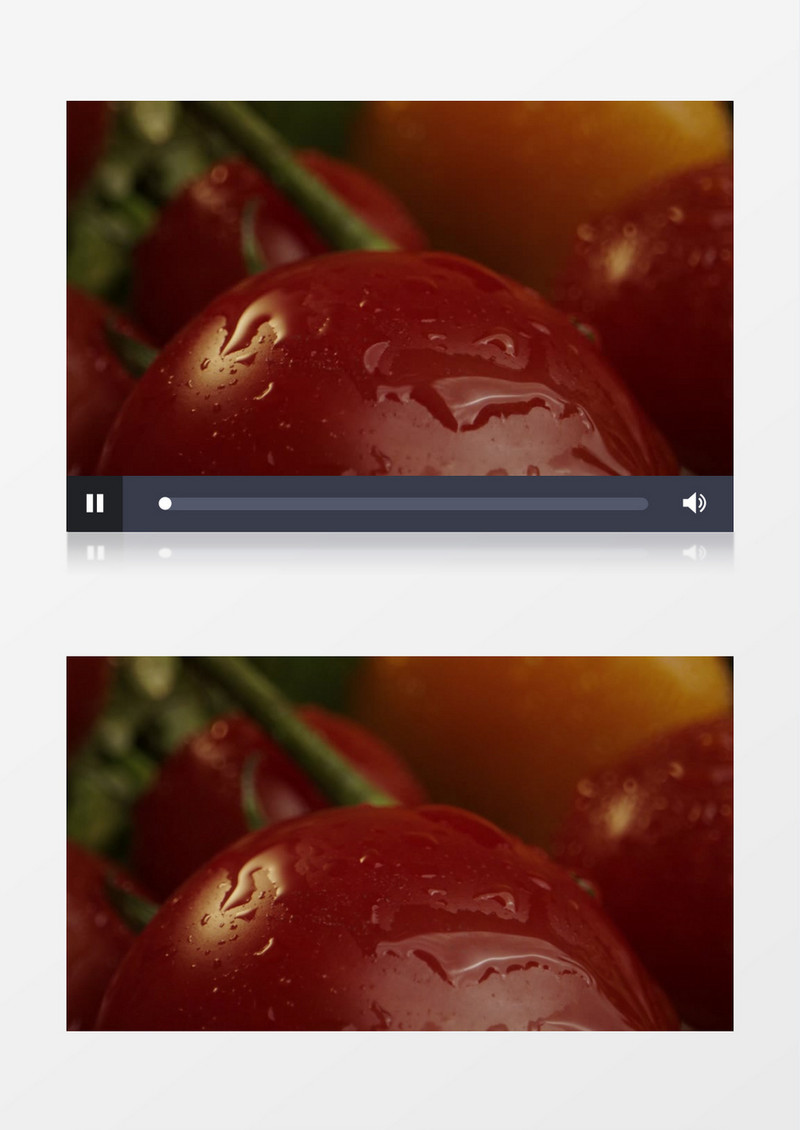 水滴洒在西红柿上实拍视频素材