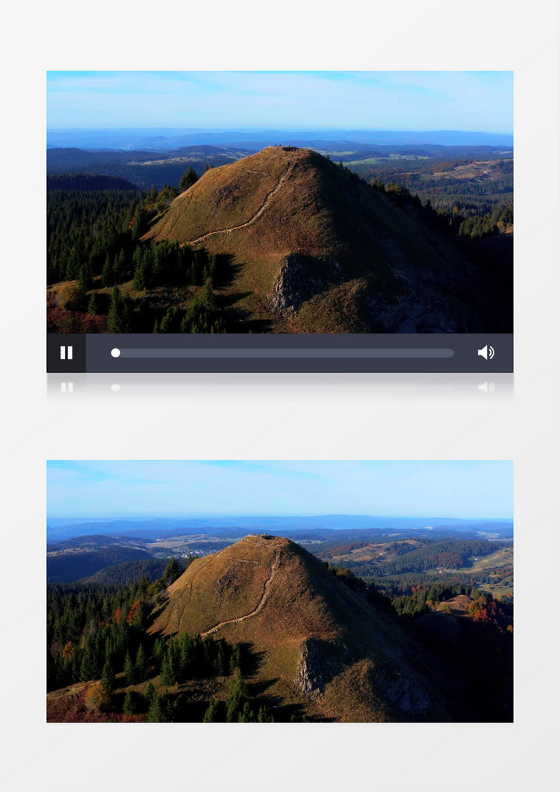 实拍高耸的山头上的植被景象实拍视频素材