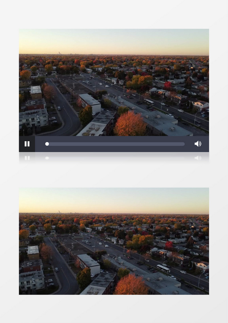 实拍秋季城市中的绿化景观和道路状况实拍视频素材