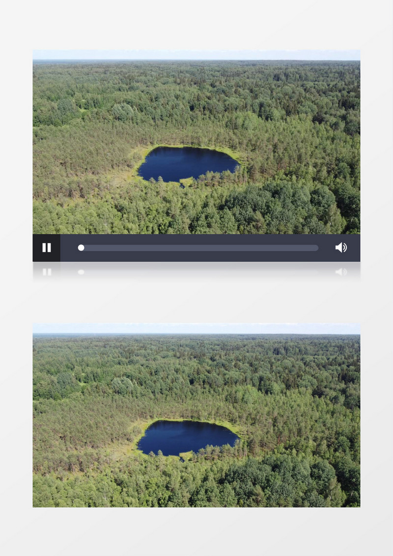 郁郁葱葱的森林和林中的小湖泊景象实拍视频素材