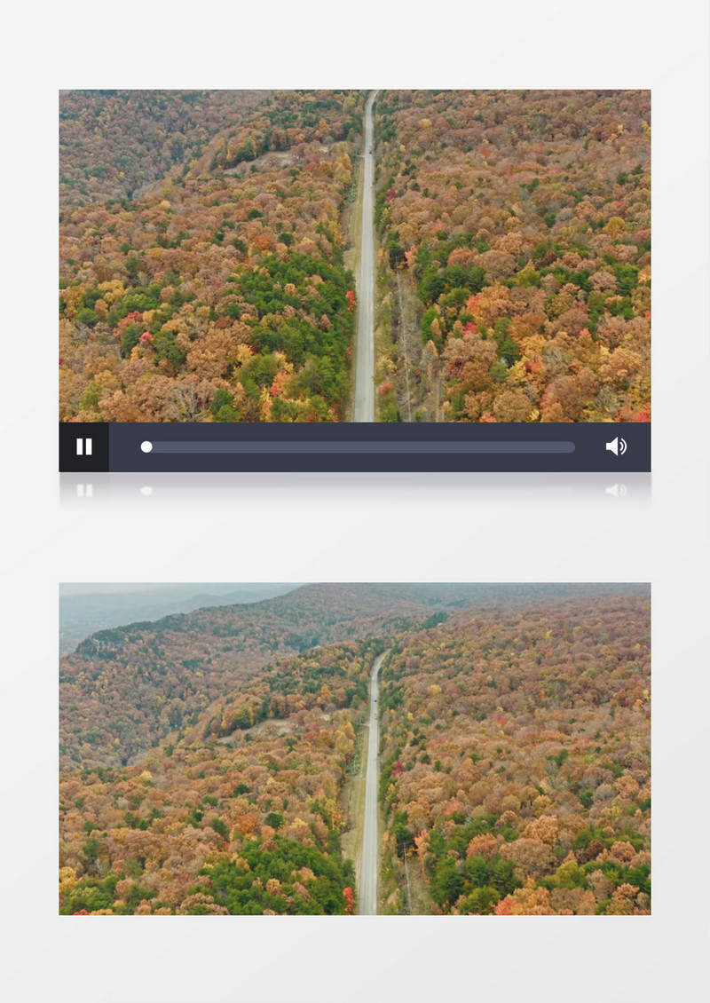 丛林覆盖的山丘和林中的道路景观实拍视频素材
