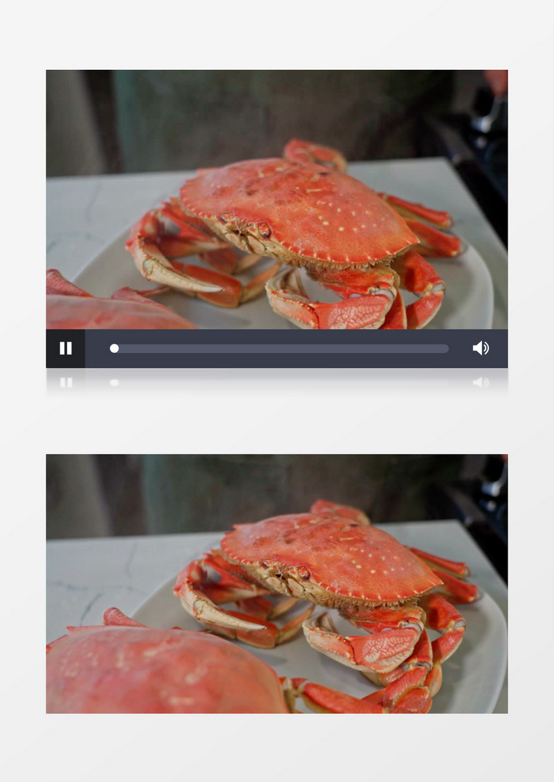 蒸熟在大宅蟹在盘中整齐码放实拍视频素材
