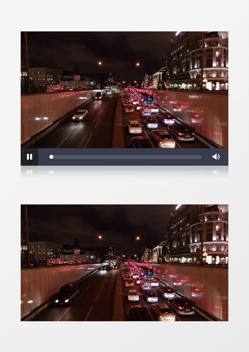 夜晚城市街道拥挤的车流实拍视频素材
