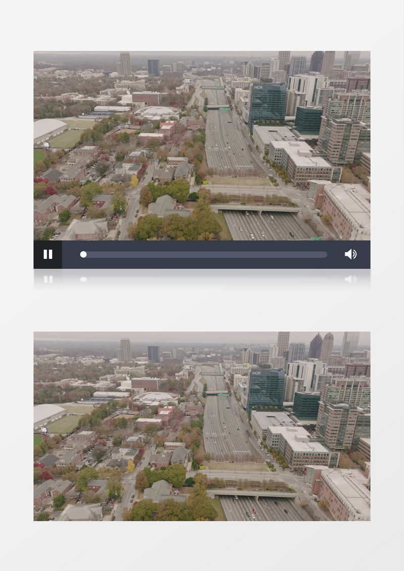 城市道路交通状况和建筑景观实拍视频素材