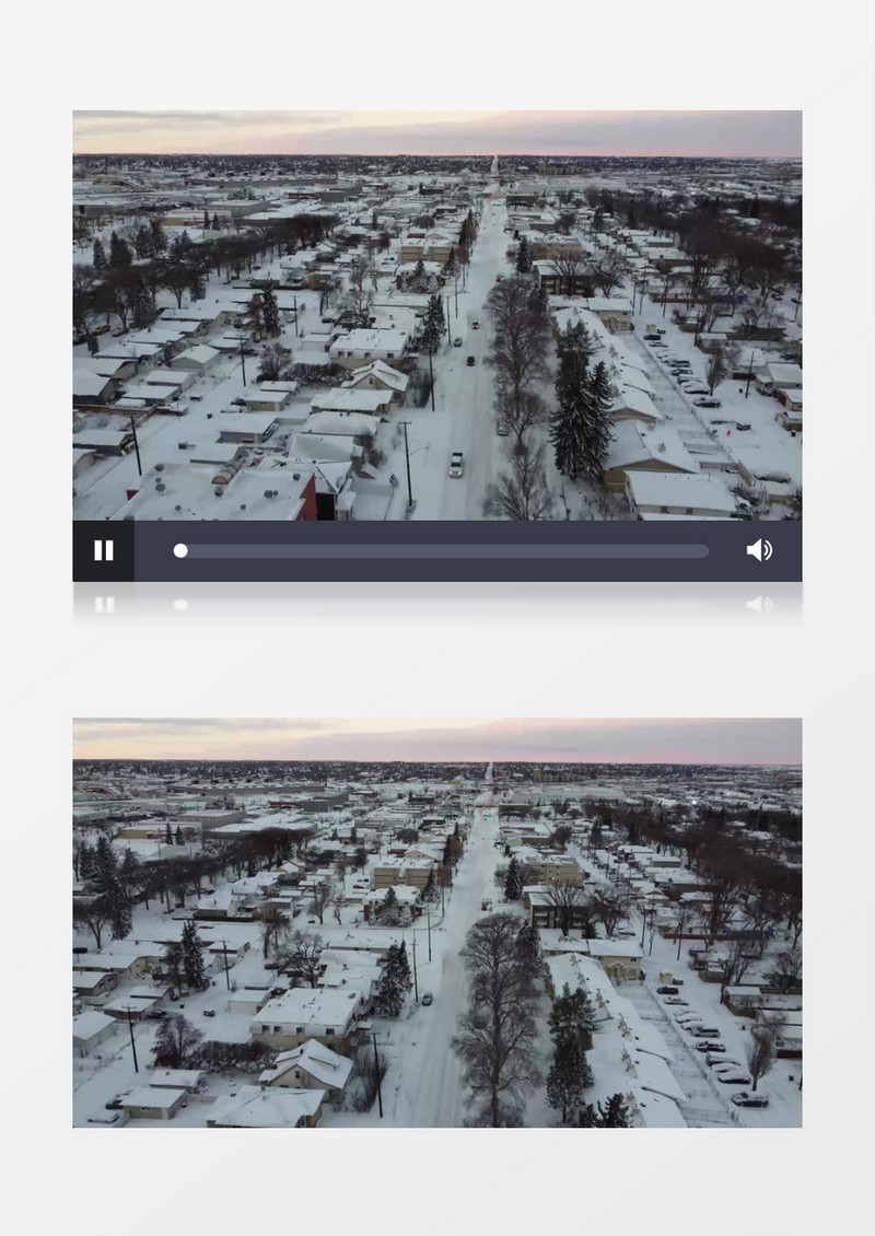 被大雪覆盖的城市和道路实拍视频素材