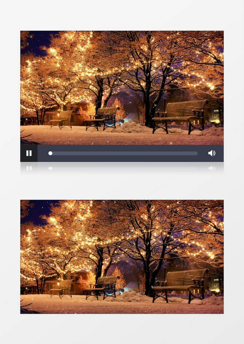 雪花覆盖公园一角背景视频素材有音乐