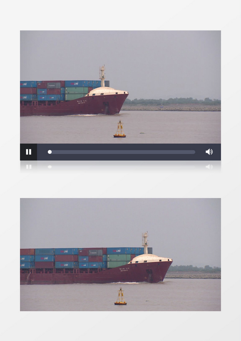 载满货物的游轮缓缓驶过实拍视频素材