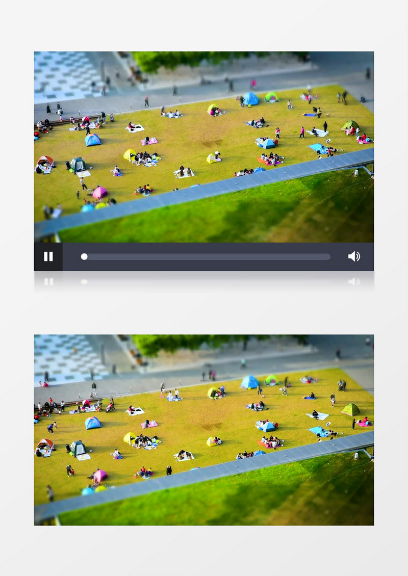 延时拍摄一群人在草地上野餐实拍视频素材