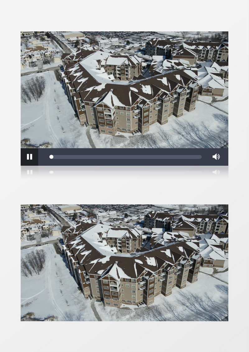 冬季大雪覆盖居民楼和周边雪景实拍视频素材
