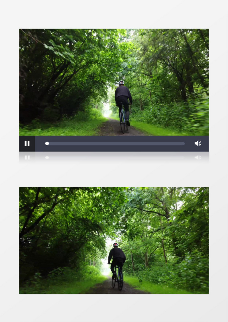 骑行者在森林中骑行实拍视频素材