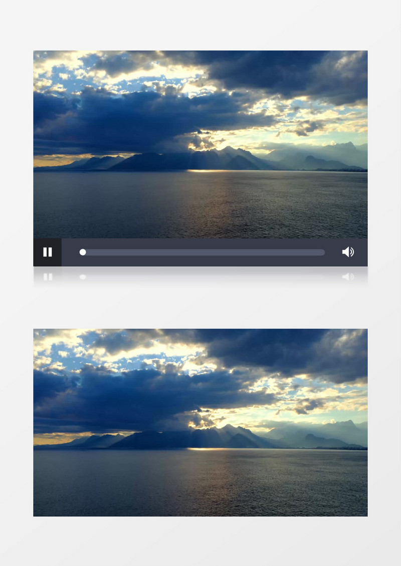 实拍黄昏时的海水和天空景象实拍视频素材