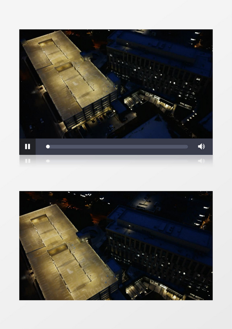 实拍夜晚城市上空景色实拍视频素材