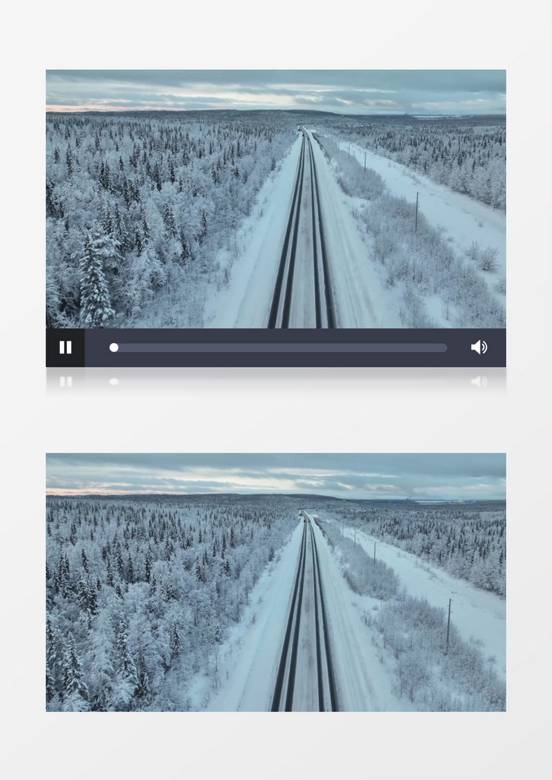 航拍被大雪覆盖的树林景象实拍视频素材